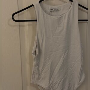 Zara White Sleeveless Bodysuit